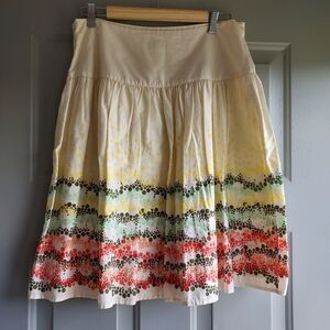 J. JILL Skirt Polka Dot Lined Cotton Flare Skirt Size 12P